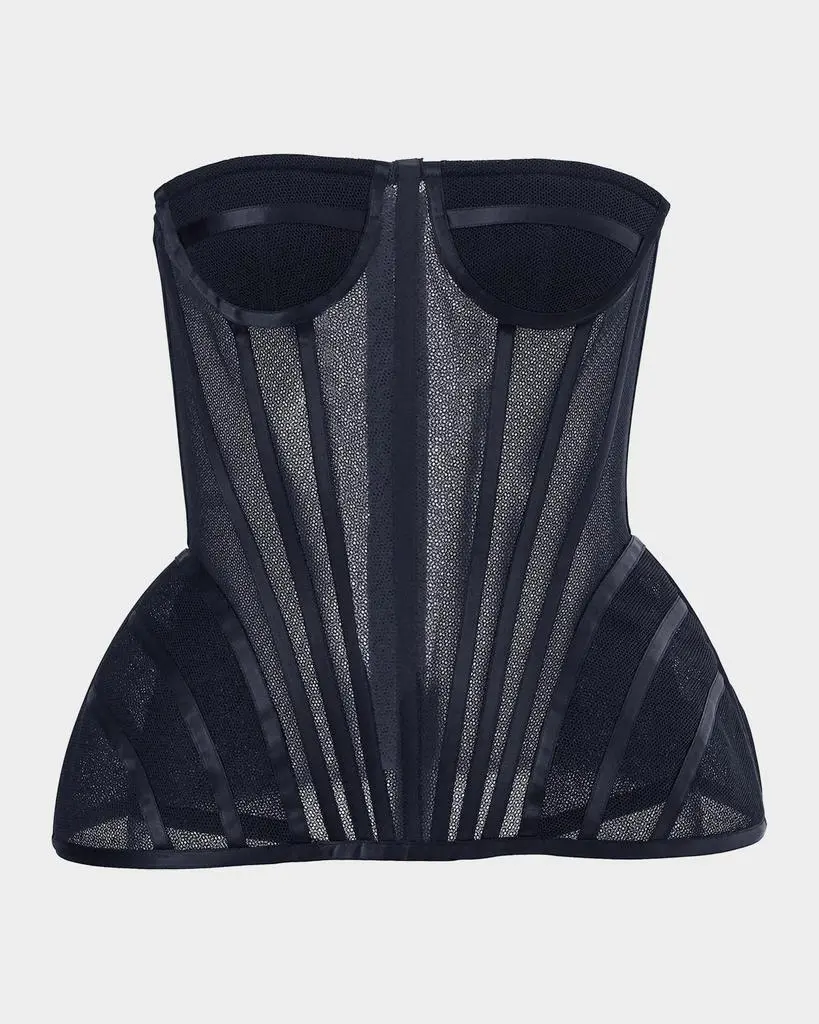 Carolina Herrera Strapless Exaggerated Peplum Bustier Top