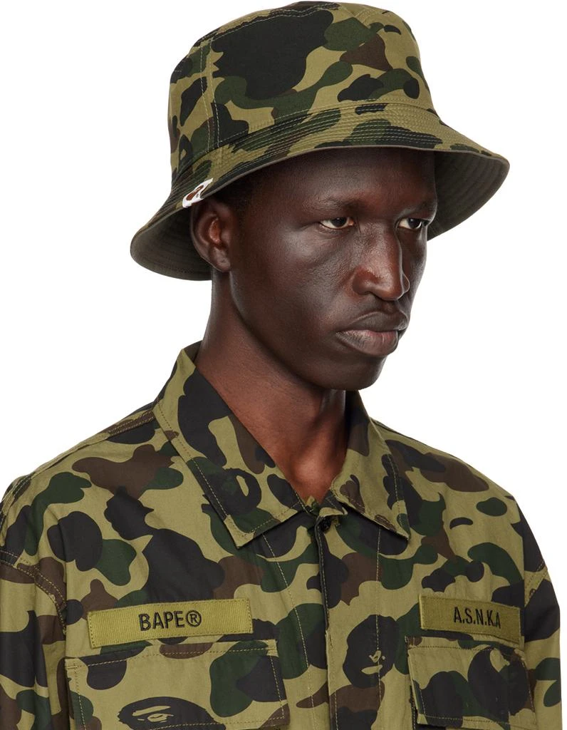 Bape Green 1st Camo One Point Reversible Bucket Hat 4