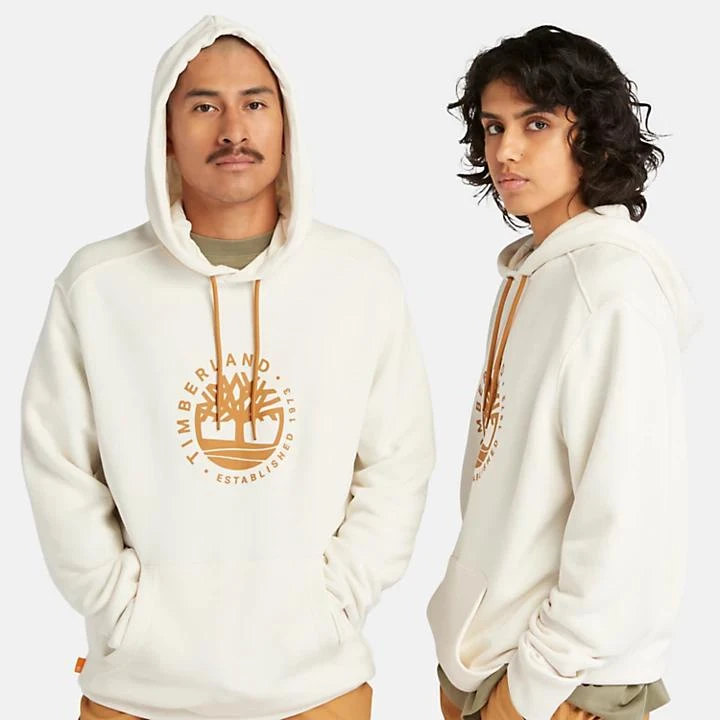 Timberland Logo Hoodie with Tencel™ Lyocell and Refibra™ technology for Men in White 7