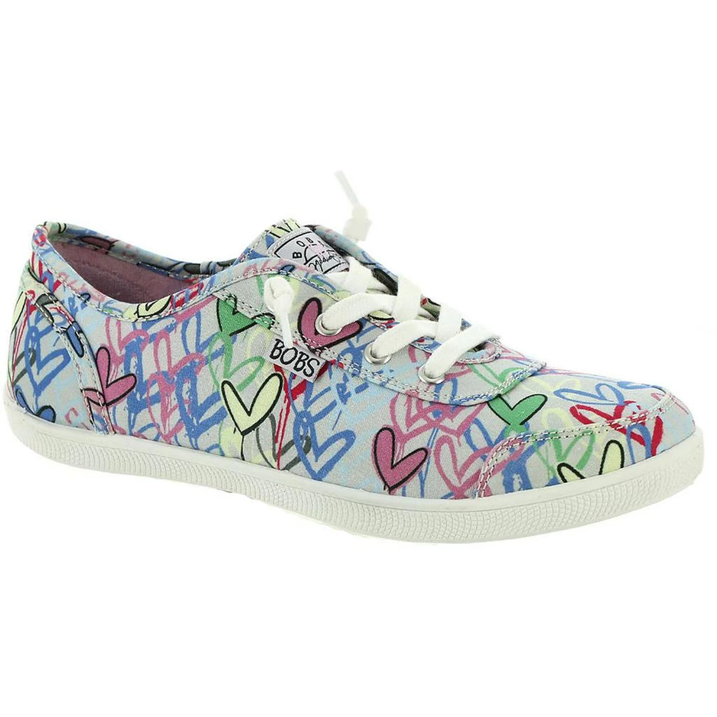 BOBS From Skechers BOBS From Skechers Womens Grateful Love Canvas Lace-Up Slip-On Sneakers 1