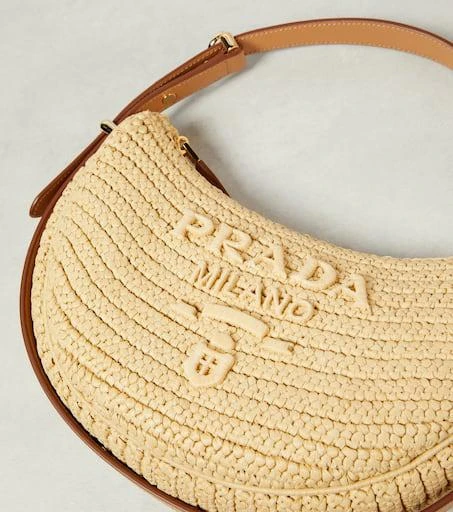 Prada Prada Arqué raffia-effect shoulder bag 6