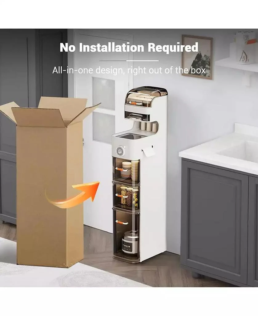 gaomon 7-Tier Waterproof Plastic Storage Cabinet,Narrow Bathroom Storage with Transparent Doors
Flip-Top Compartment, for Bathroom Kitchen Laundry 5