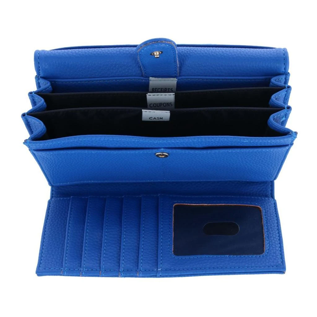 Buxton Women's Solid Colored Vegan Leather Bianca Clutch Wallet 11