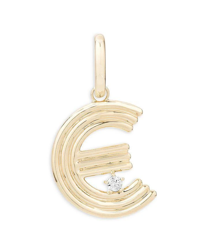 Adina Reyter 14K Yellow Gold Groovy Diamond Initial Pendant 1