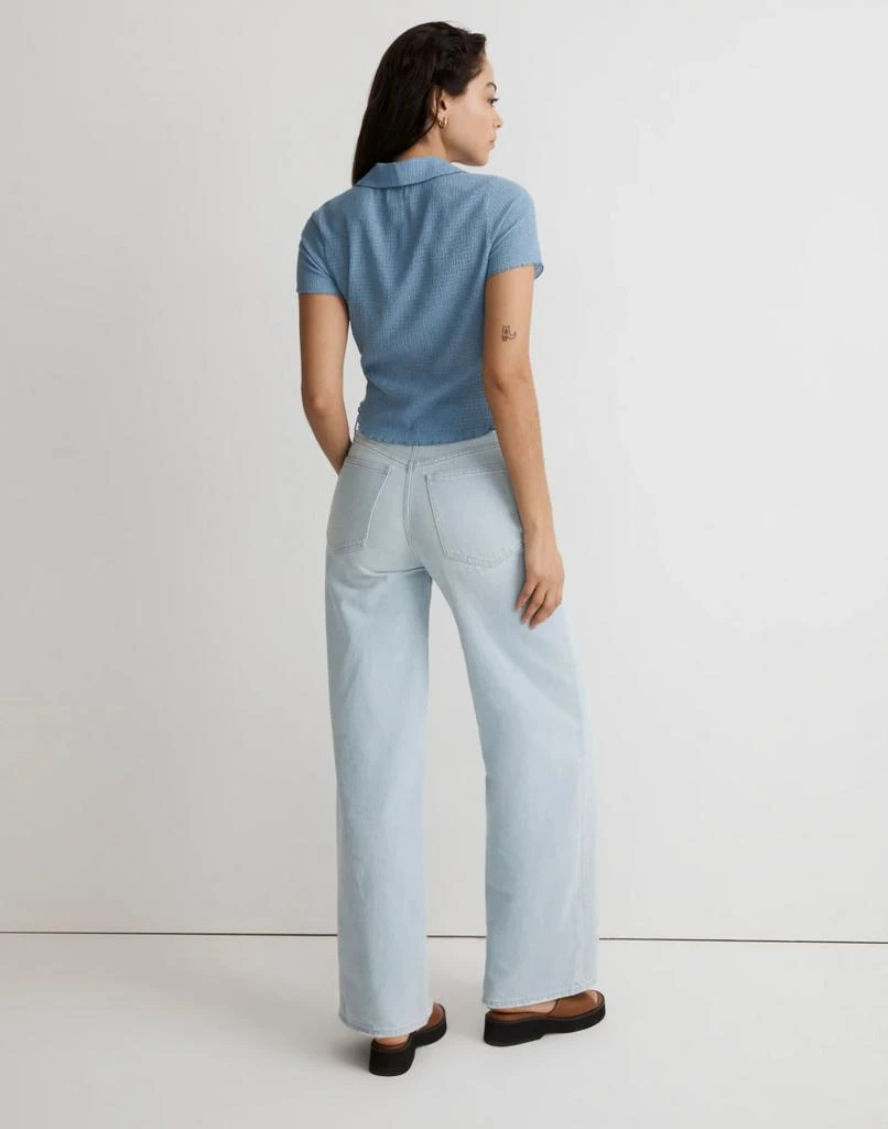 Madewell Crinkle Polo Crop Tee 3