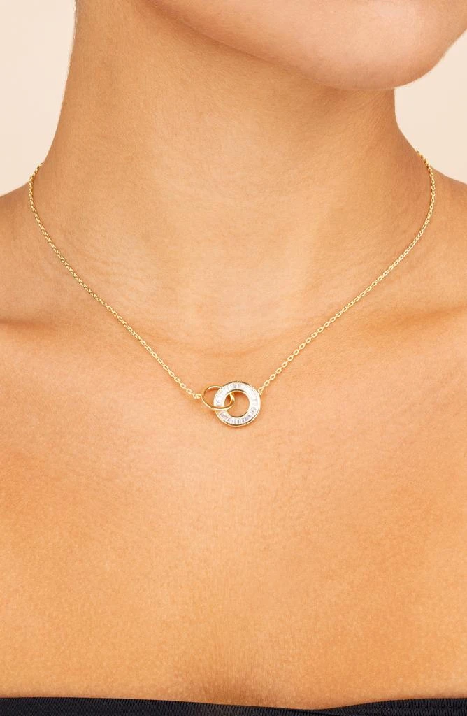 Sterling Forever Emmeline Cubic Zirconia 
Polished Interlock Necklace 2