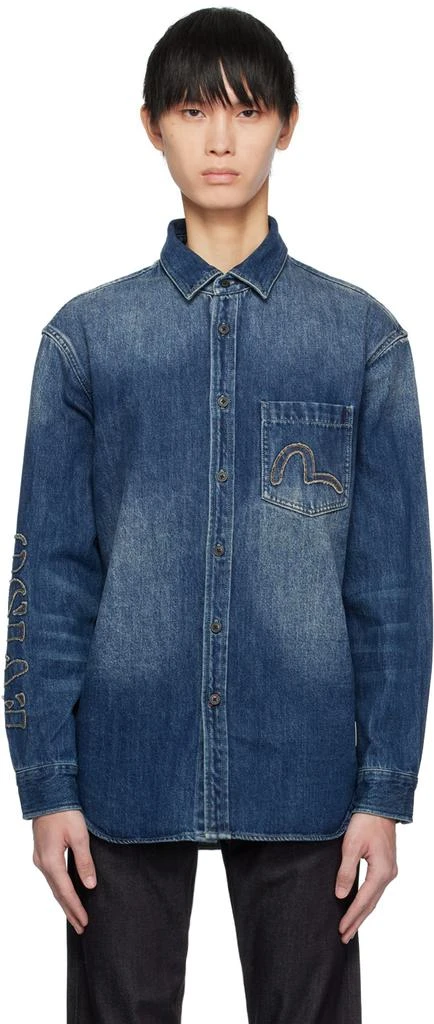 Evisu Blue Appliqué Denim Shirt 1