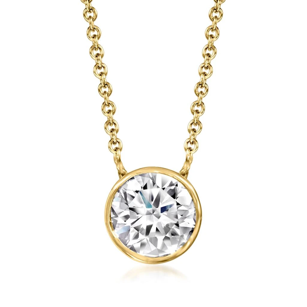 Ross-Simons Bezel-Set Lab-Grown Diamond Necklace in 14kt Yellow Gold 1