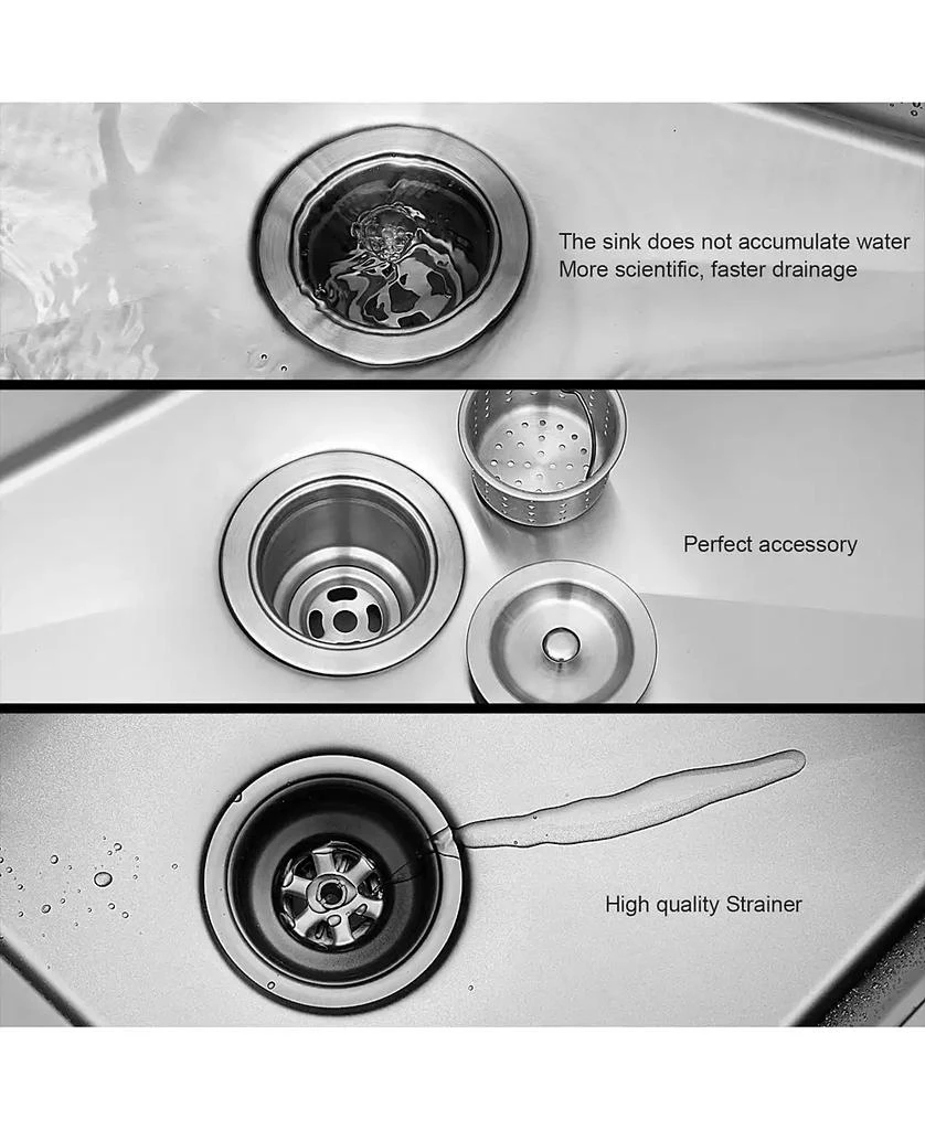 Flynama 28x18x9inch 16 Gauge 304 Stainless Steel Undermount Single Bowl Kitchen Sink with Drain Assembly No Additional Accessories 4