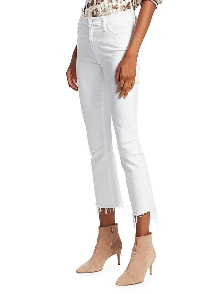 MOTHER The Insider High-Rise Step Frayed-Hem Stretch Boot-Cut Jeans 4
