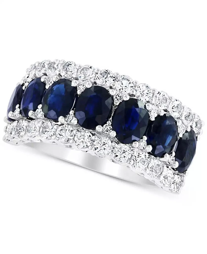 Effy EFFY® Blue & White Sapphire Ring (3-1/2 ct. t.w.) & Diamond (1/20 ct. t.w.) in 14k White Gold. (Also available Emerald and Pink Sapphire) 3