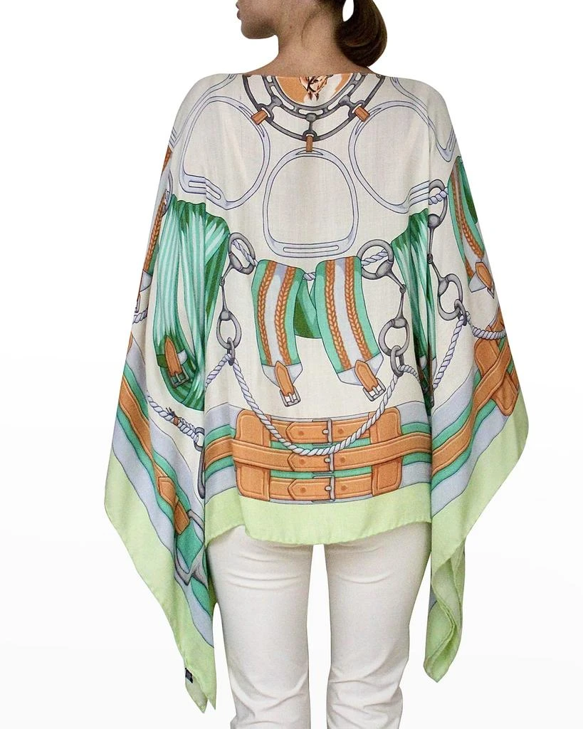 Rani Arabella Printed Cashmere-Blend Scarf Poncho 3