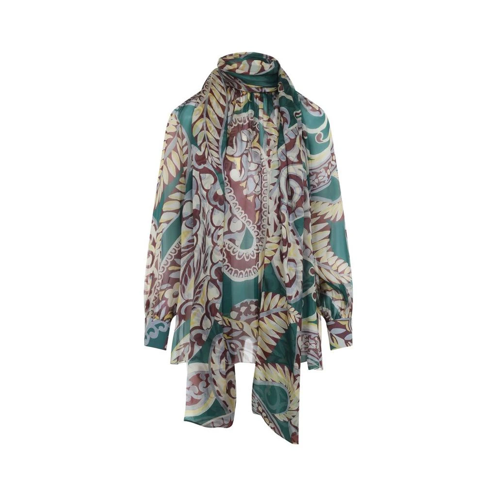 ETRO Etro Self-Tied Fastened Floral Printed Blouse from Cettire