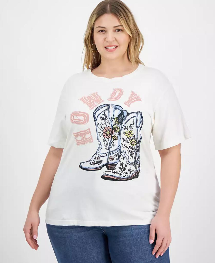 Rebellious One Trendy Plus Size Cotton Howdy T-Shirt