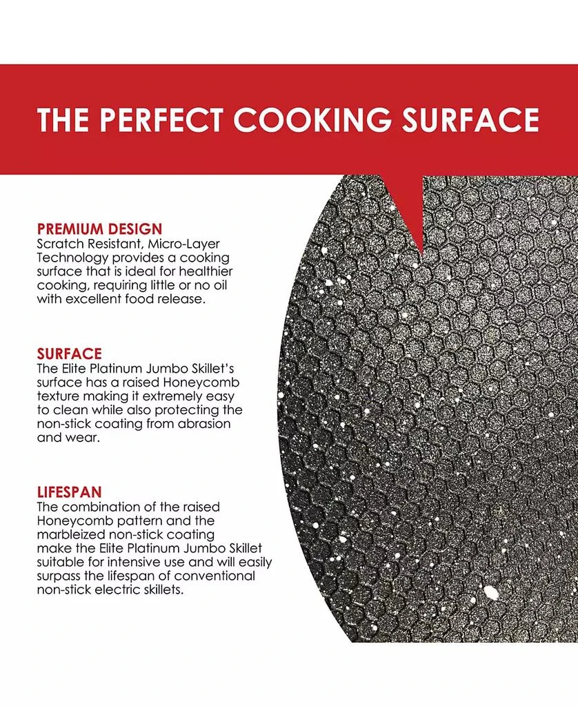Elite Gourmet Elite Platinum 10.5Qt Electric Marble Nonstick Skillet with Glass Lid, Easy-Pour Spout, Dishwasher Safe 3
