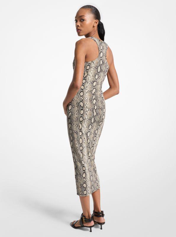 undefined Snake Print Stretch Jersey Racerback Dress
