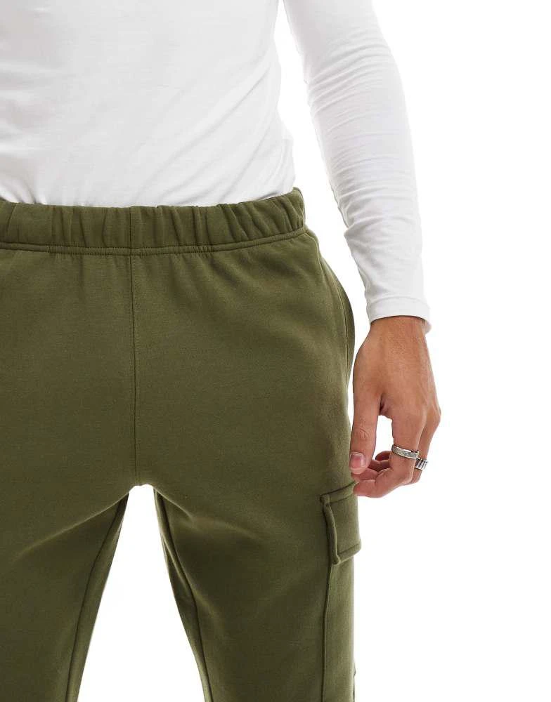AAPE Aape By A Bathing Ape logo cargo cuffed joggers in khaki 5