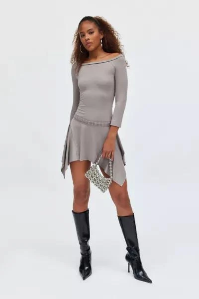 Silence + Noise Silence + Noise Lorena Off-The-Shoulder Drop Waist Mini Dress 1
