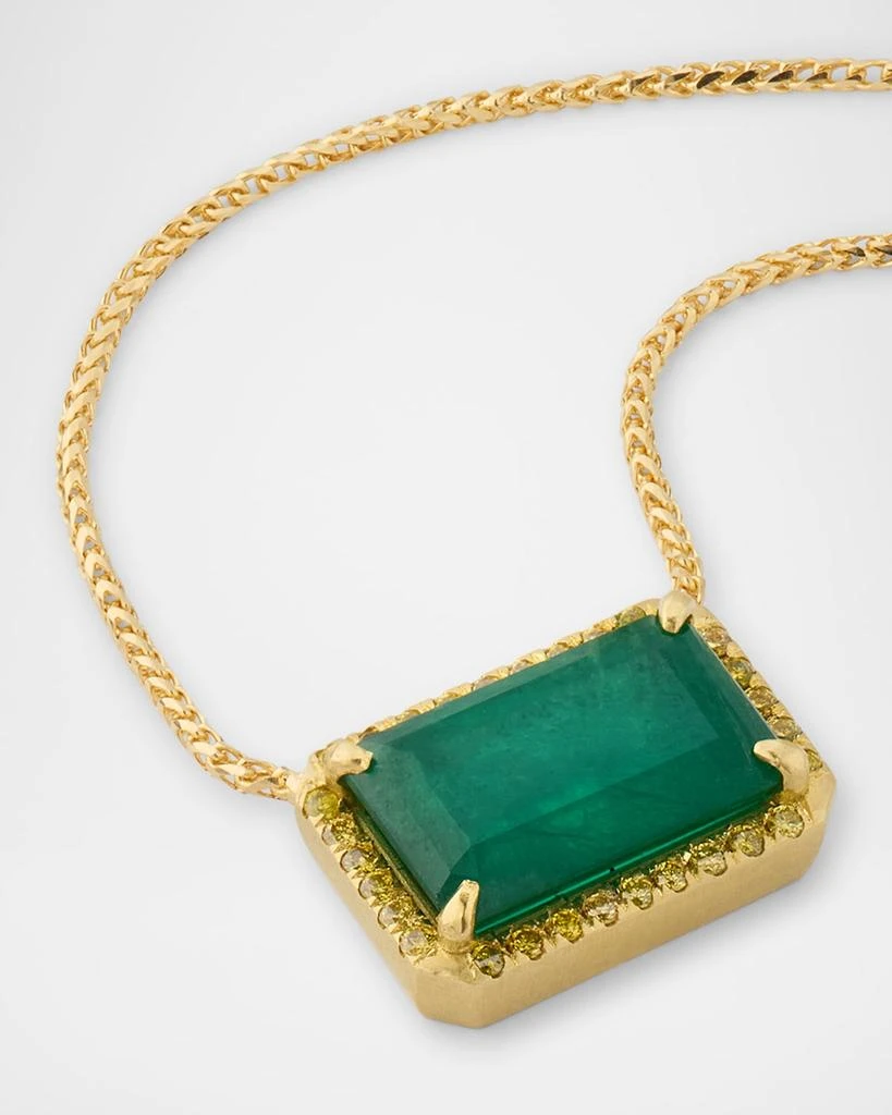 Dominique Cohen 18K Yellow Gold Yellow Diamonds and East-West Emerald Layering Choker Necklace