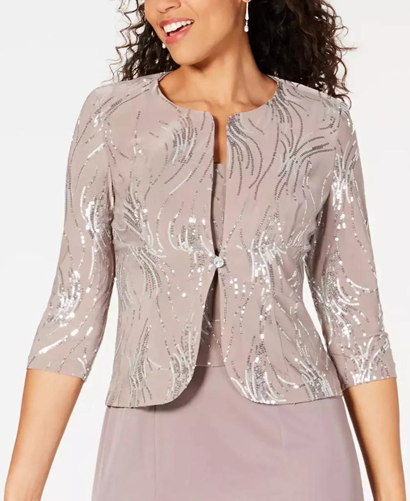 Alex Evenings Petite Sequined A-Line Midi Dress and Jacket 3