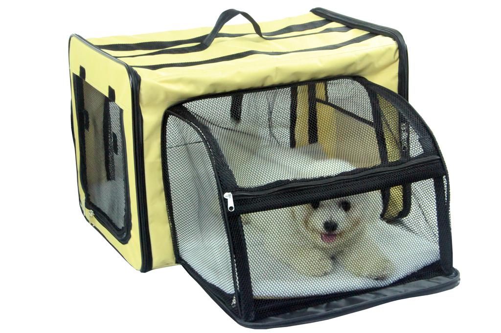 Pet Life Pet Life  'Capacious' Dual-Sided Expandable Spacious Wire Folding Collapsible Lightweight Pet Dog Crate Carrier House