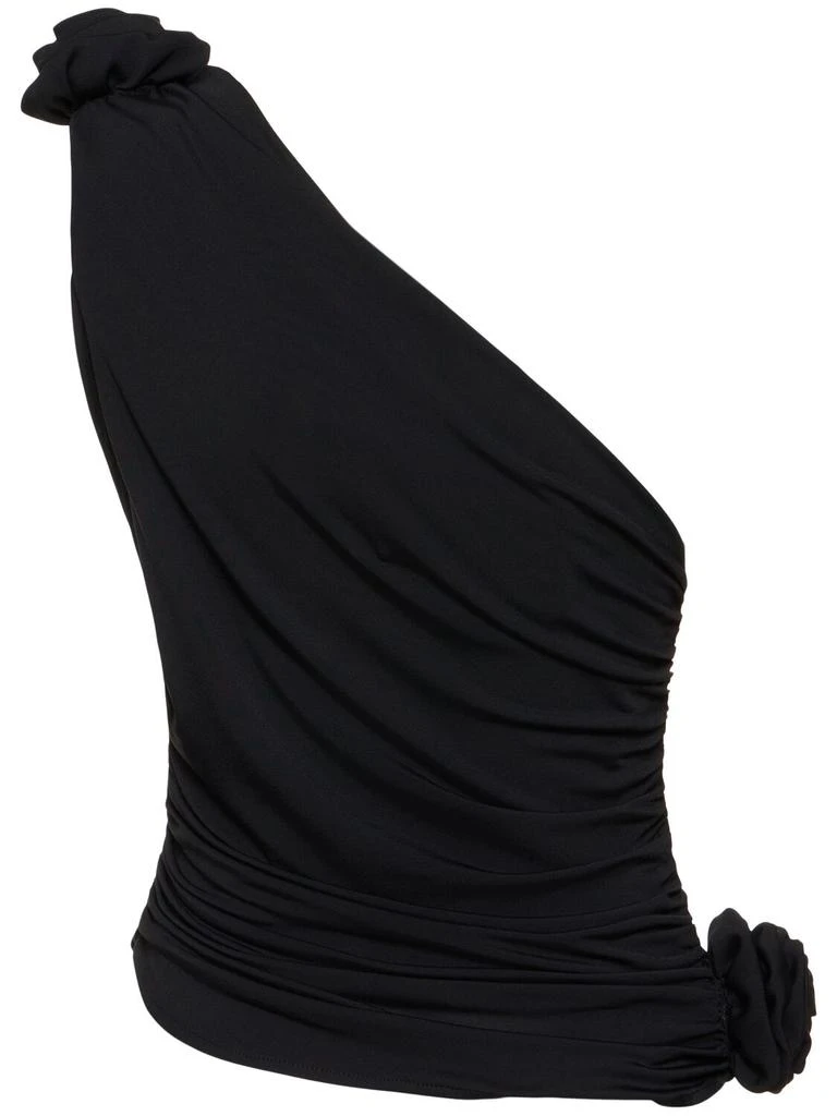 Magda Butrym Jersey One Shoulder Flower Top 4