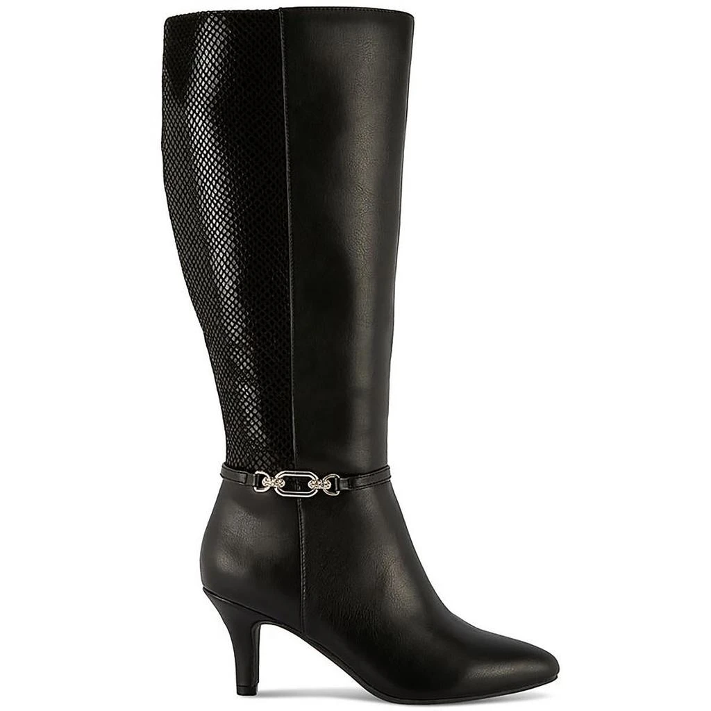 Karen Scott Freylyn Womens Faux Leather Snake Print Knee-High Boots 2