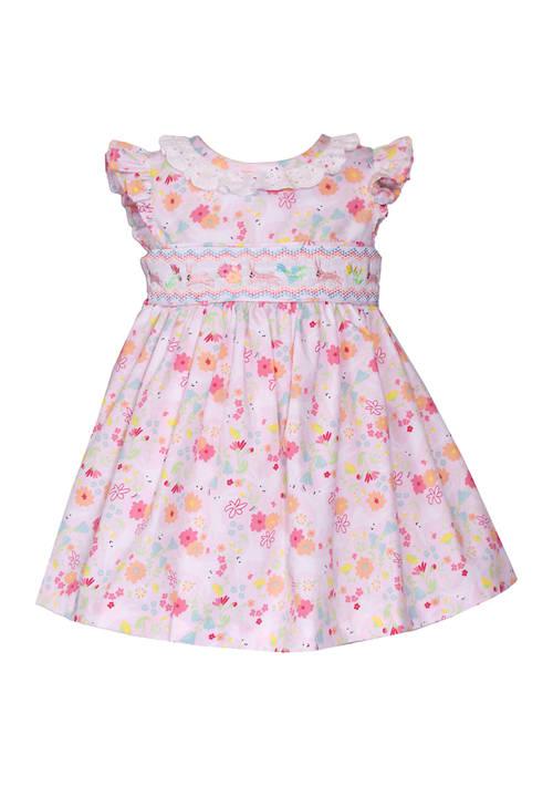 Bonnie Jean Jean Baby Girls Flutter Sleeve Printed Dress