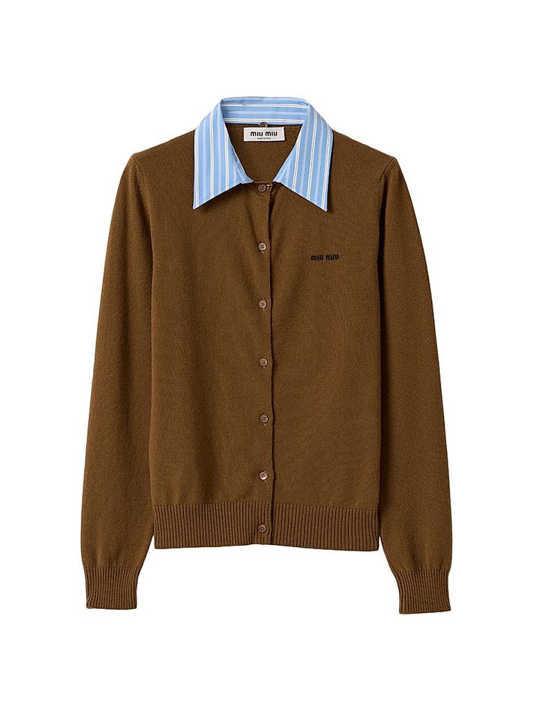 【専用】MIU MIU mohair cardigan 38 Shop Miu Miu - Diamante Embroidered Mohair-Blend Cardigan - Yellow