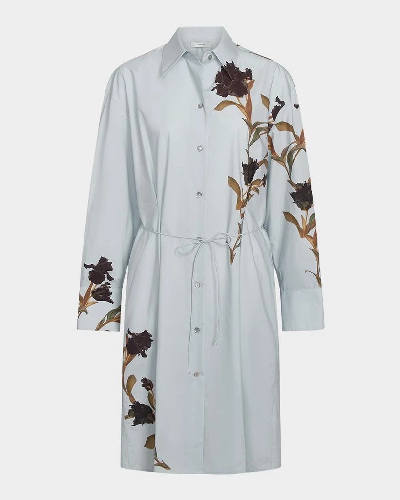 Vince Long-Sleeve Iris-Printed Shirtdress 1