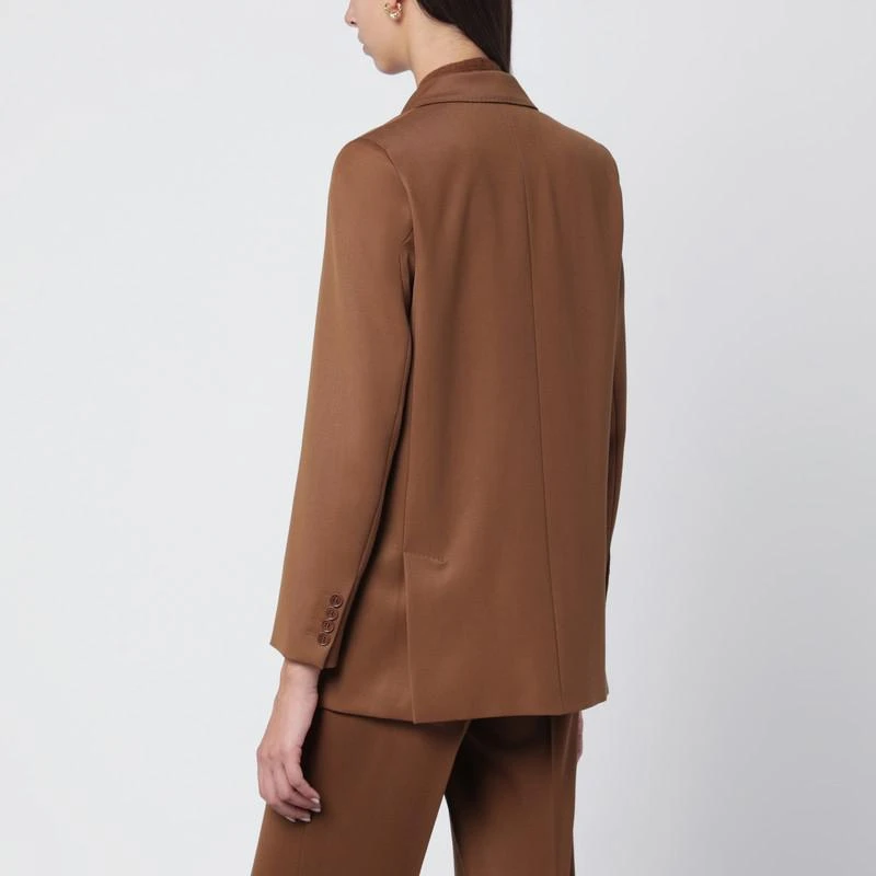 Max Mara Tan double-breasted wool blazer 3