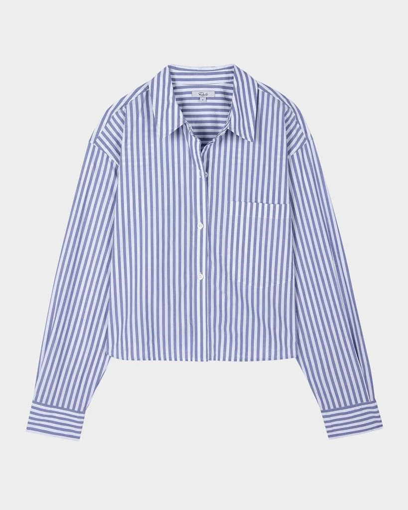 Rails Ramy Striped Cropped Button-Front Shirt 1