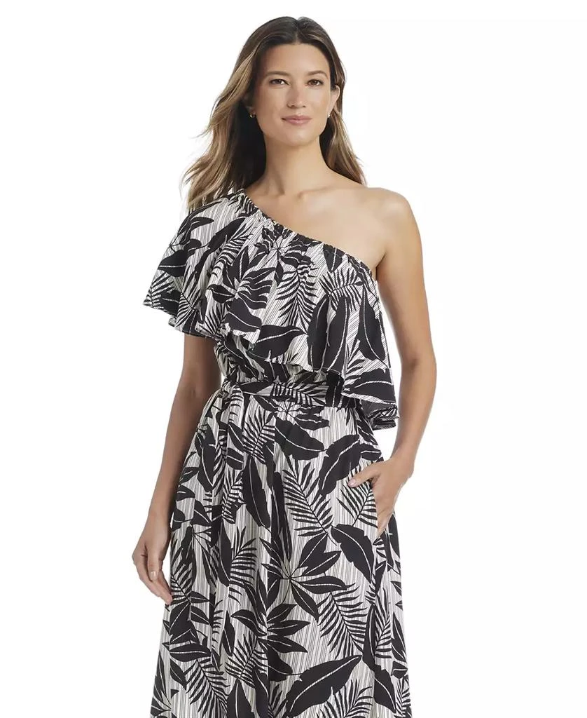 Bleu Rod Beattie Women's Island Time One-Shoulder Ruffled Midi Dress 2