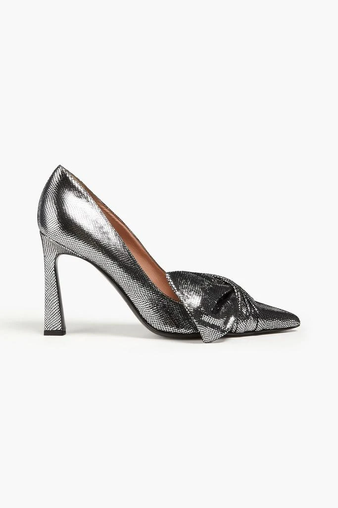 Alberta Ferretti Metallic snake-effect leather pumps 1