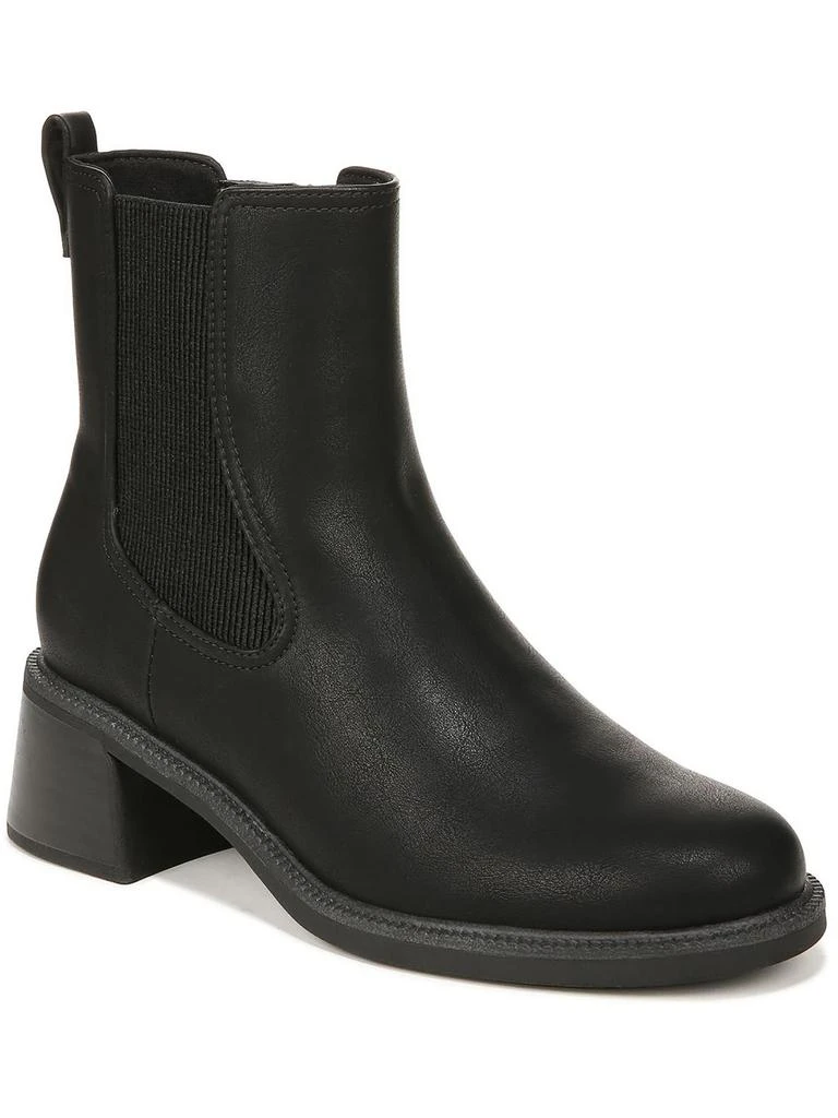 Dr. Scholl's Shoes Redux Womens Faux Leather Stack Heel Ankle Boots 4