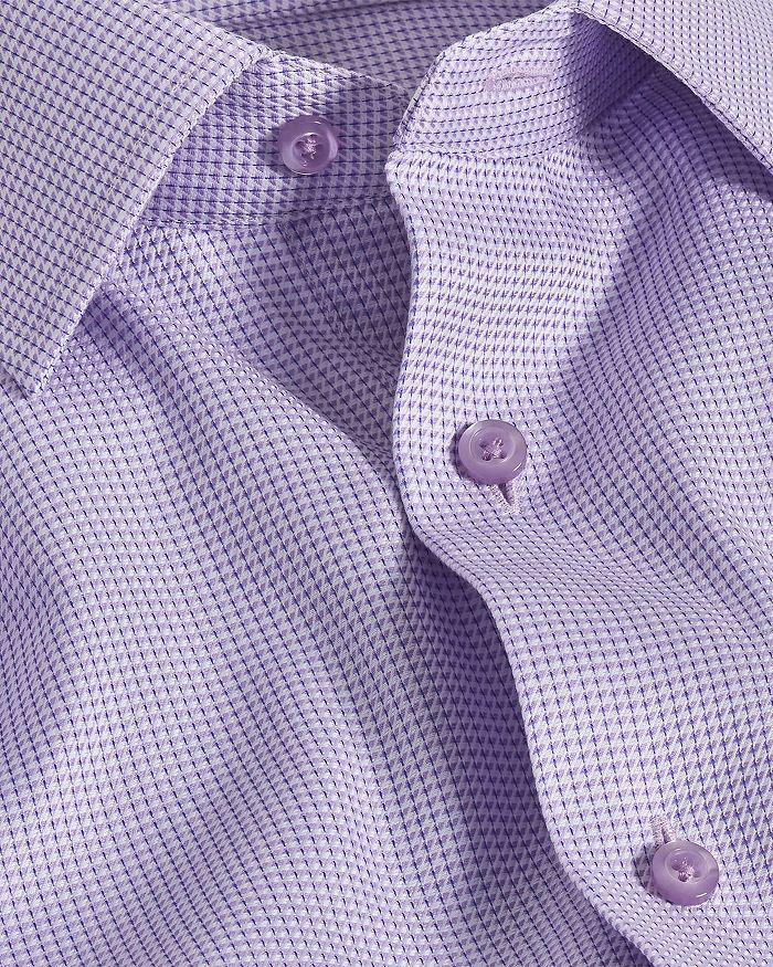 David Donahue Trim Fit Geometric Dobby Dress Shirt