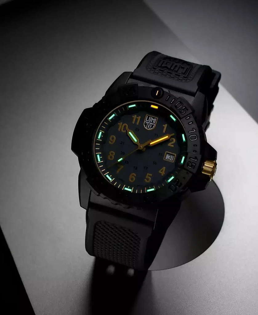 Luminox Men's Swiss Navy Seal Military Dive Gold Black Rubber Strap Watch 45mm 8