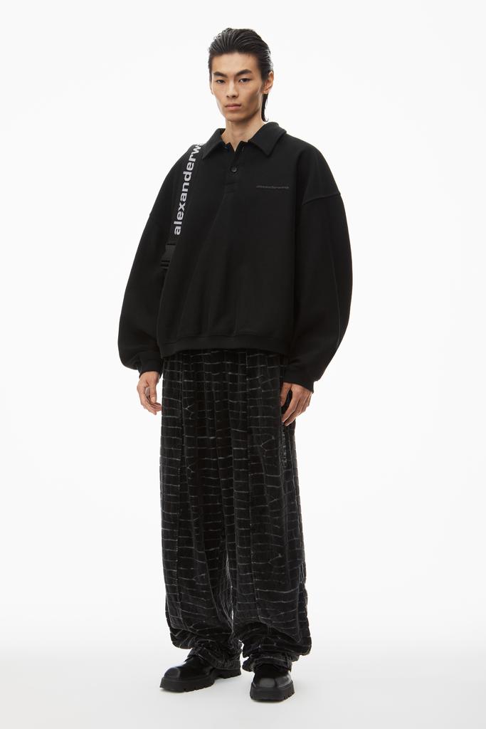 Alexander Wang crocodile jacquard velour track pants