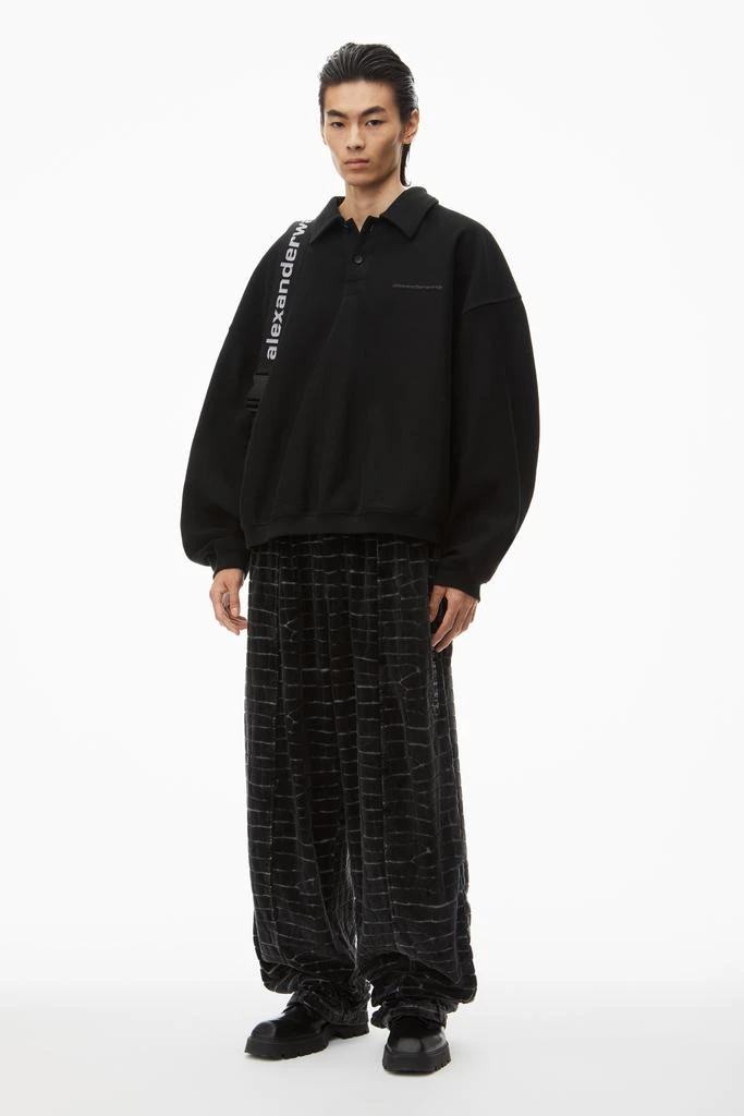 Alexander Wang crocodile jacquard velour track pants 1