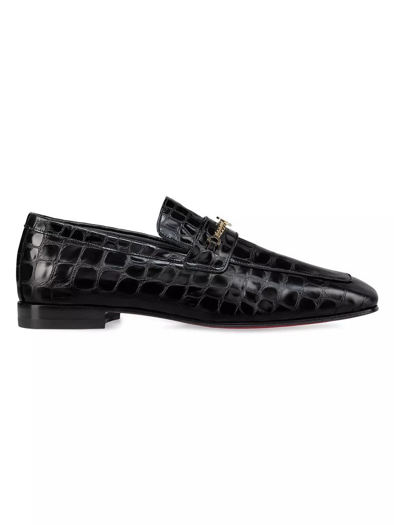 Christian Louboutin MJ Moc Man Crocodile-Embossed Leather Loafers 1