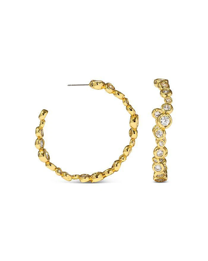 Alexis Bittar Asterales Cubic Zirconia Large Oval Hoop Earrings in 14K Gold Plated 4