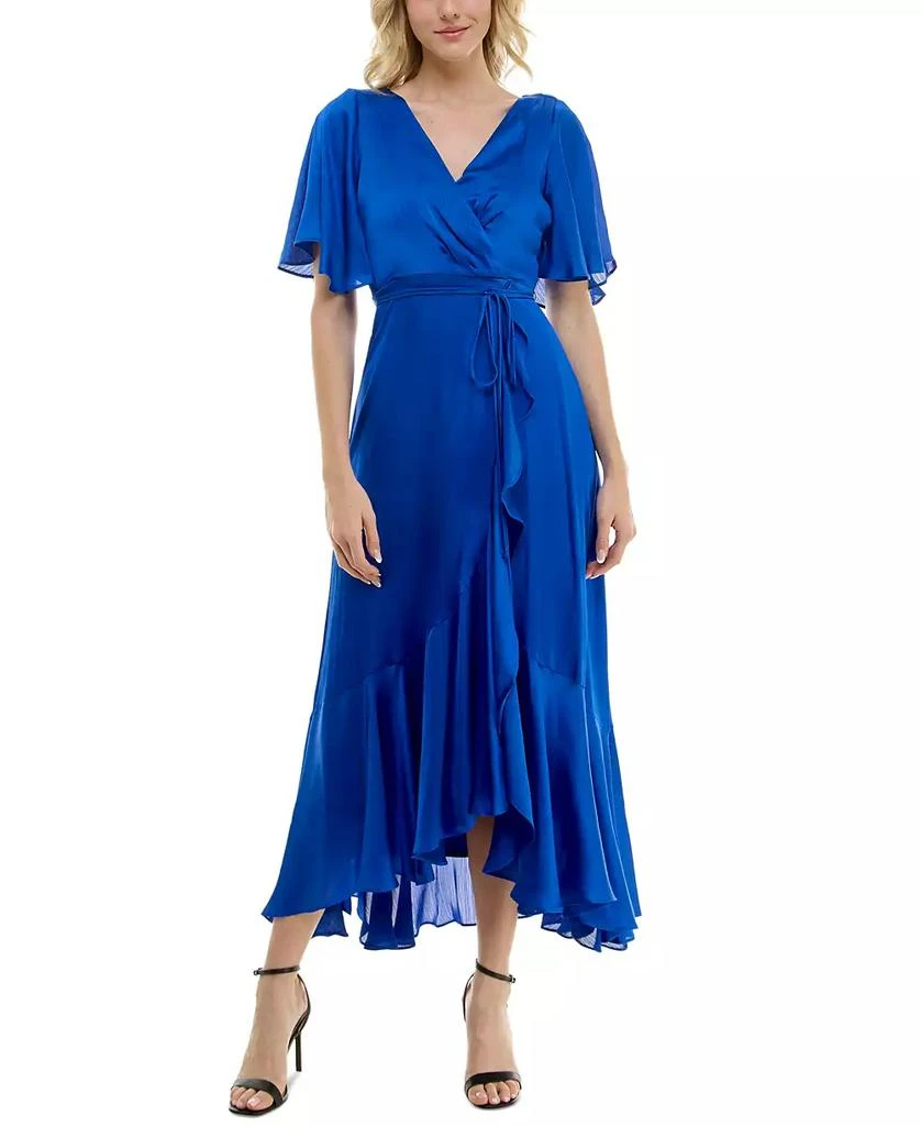 Taylor Women's Flutter-Sleeve High-Low A-Line Dress 1