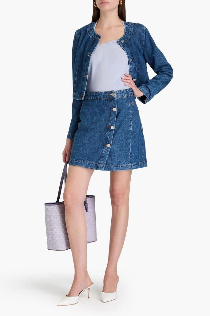Shop Nova denim mini wrap skirt on Sale at BeyondStyle – Get 65