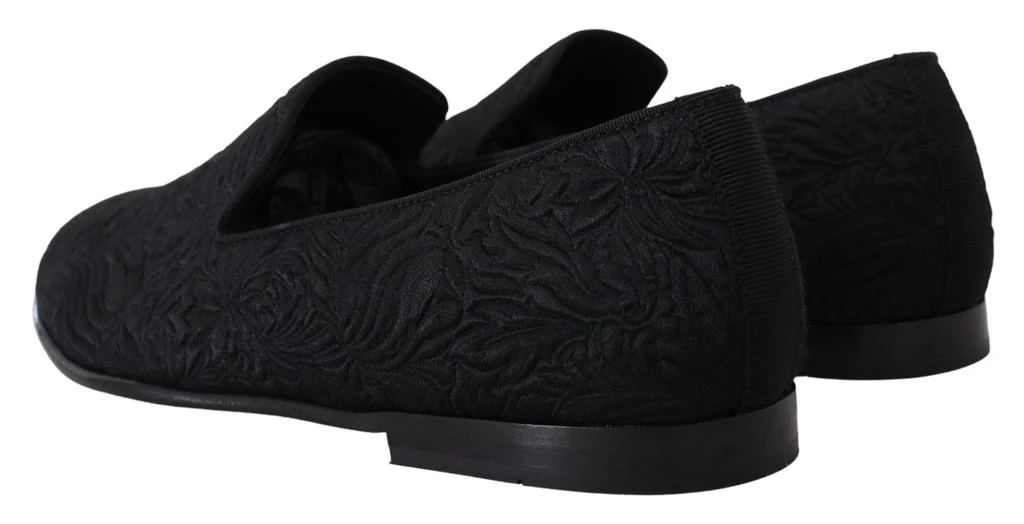 Dolce & Gabbana Dolce & Gabbana Black Floral Jacquard Slippers Loafers Shoes 5