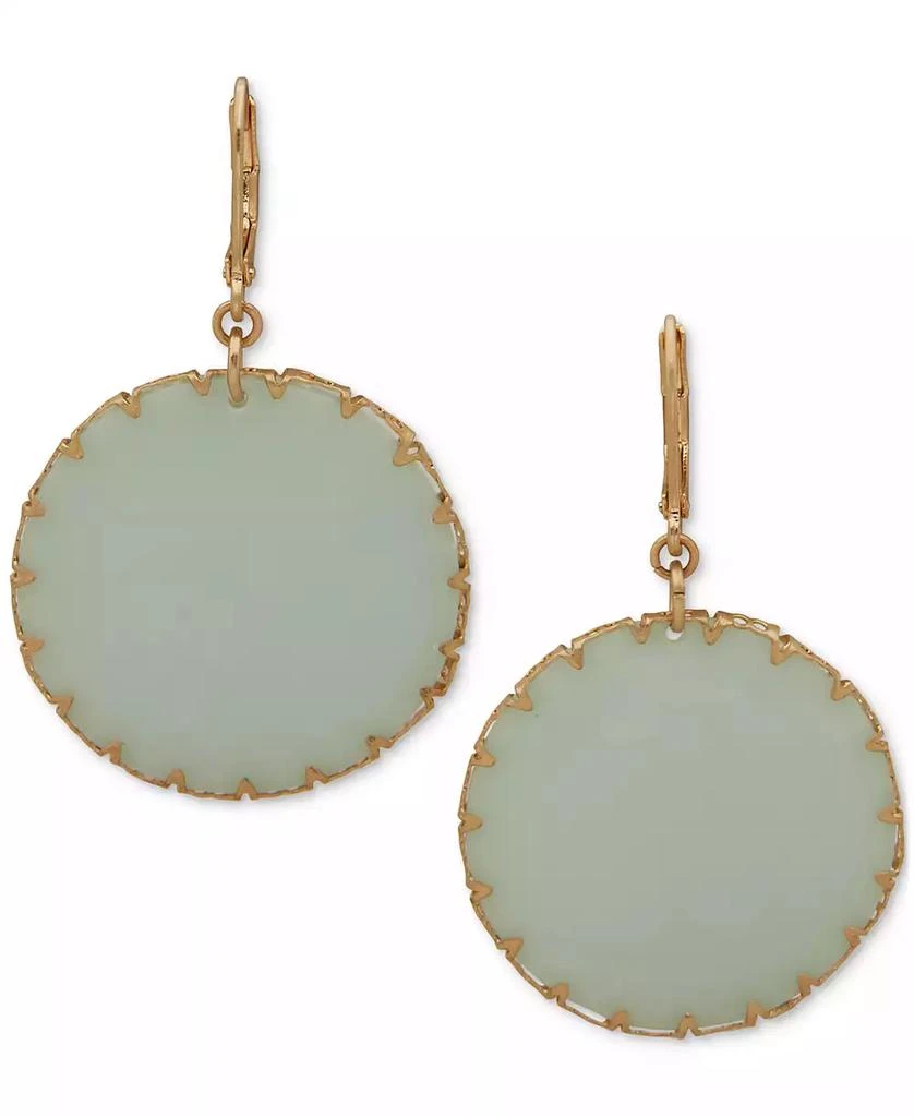 Lonna & Lilly Gold-Tone Stone Disc Drop Earrings 1
