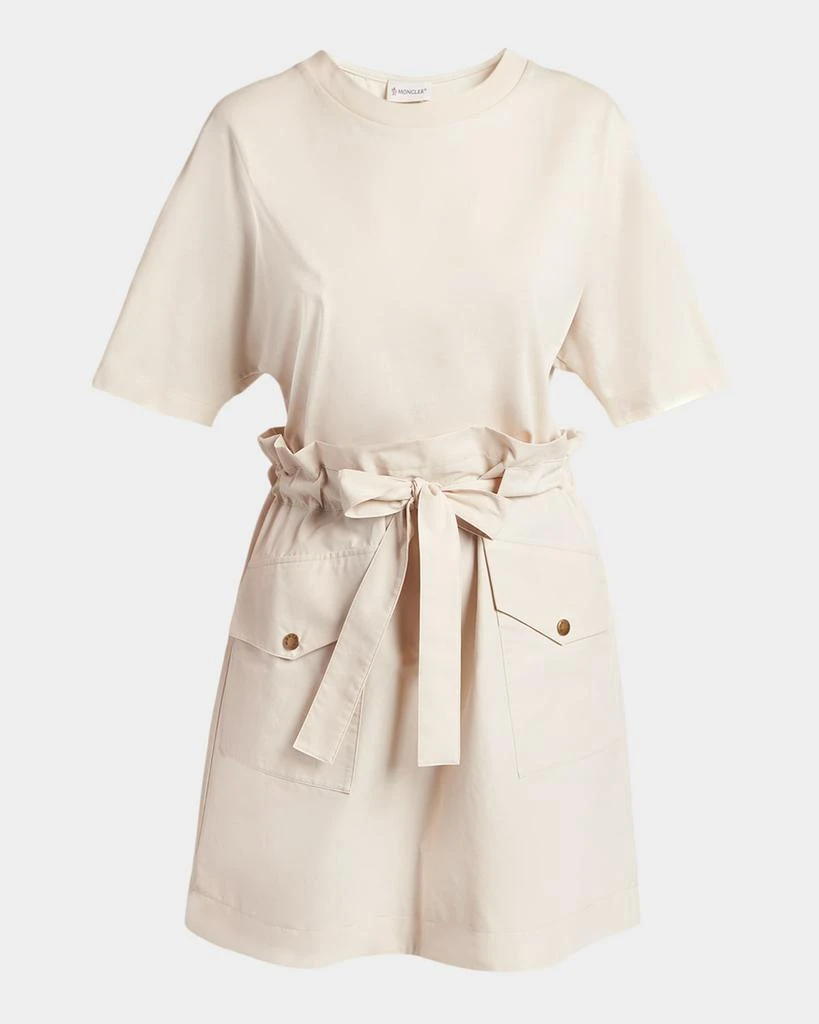 Moncler Short-Sleeve Combo T-Shirt Dress