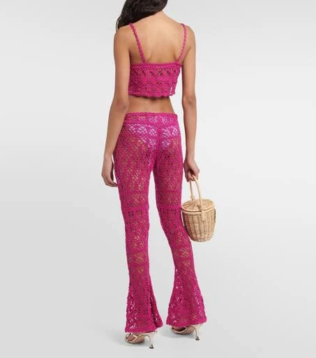 ANNA KOSTUROVA Bianca crochet flared cotton pants 3