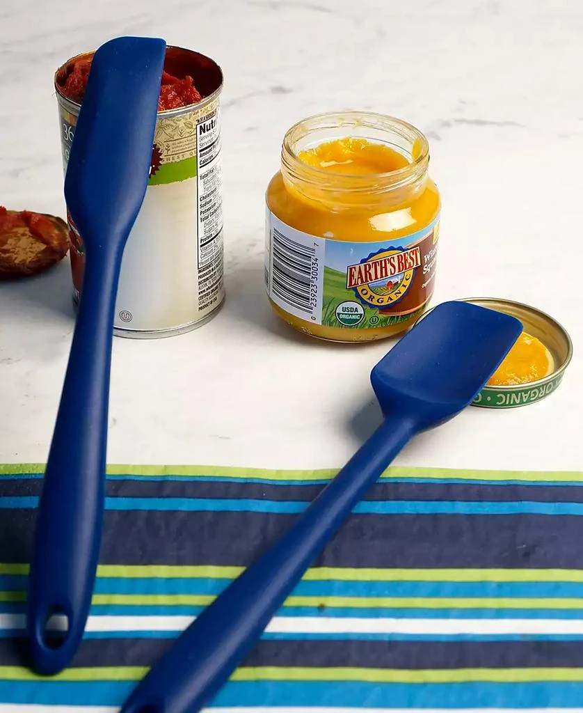 RSVP International Silicone Coated Steel 2 Piece 8" Ela Series Blue Mini Spatula Set 3