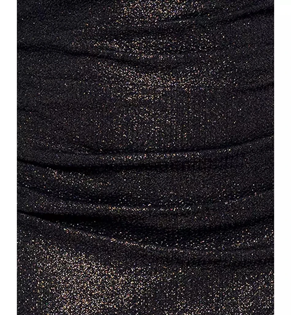 XSCAPE Plus Size Ruched Foil-Knit Long-Sleeve Gown 5