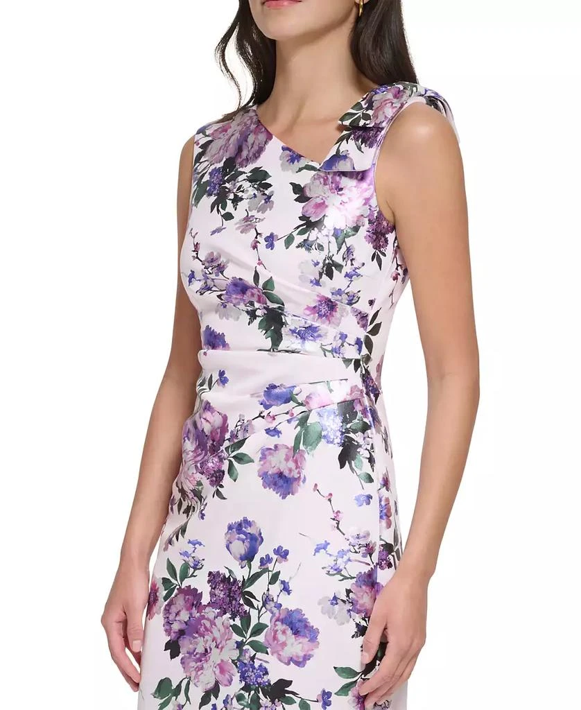 Jessica Howard Women's Floral Print Asymmetric Sleeveless Sheath Dress 4
